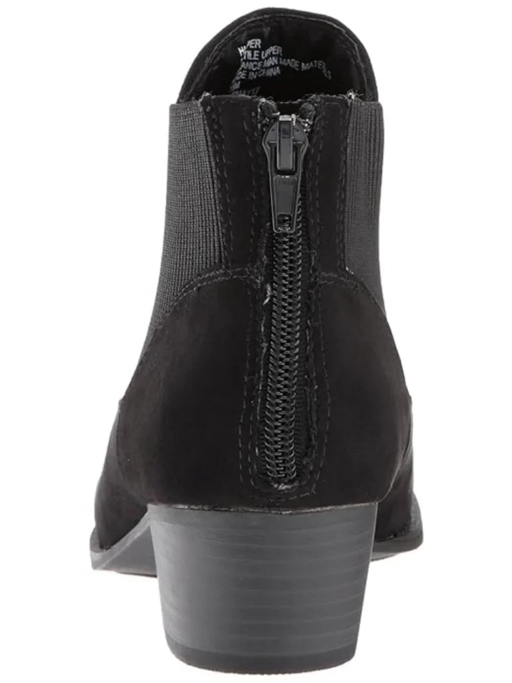 Unionbay Teagan Size 6 Ankle Booties Faux Suede Black Back Zipper Stacked Heel